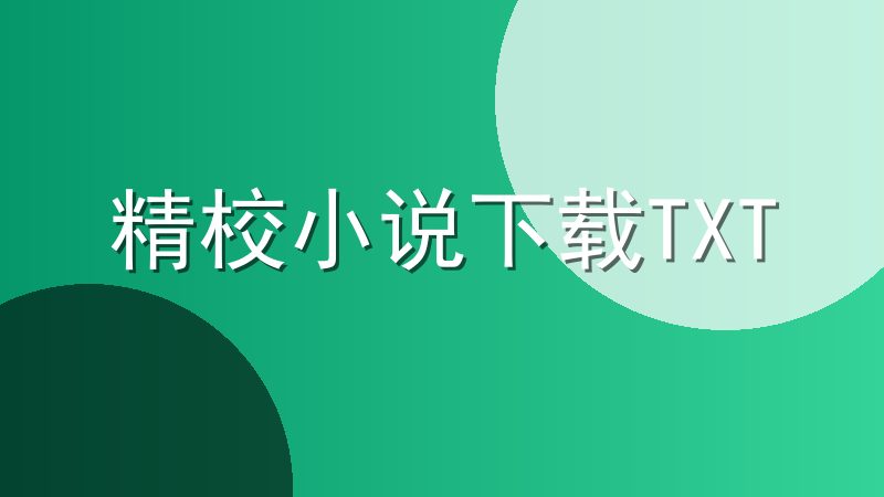 精校小说下载TXT